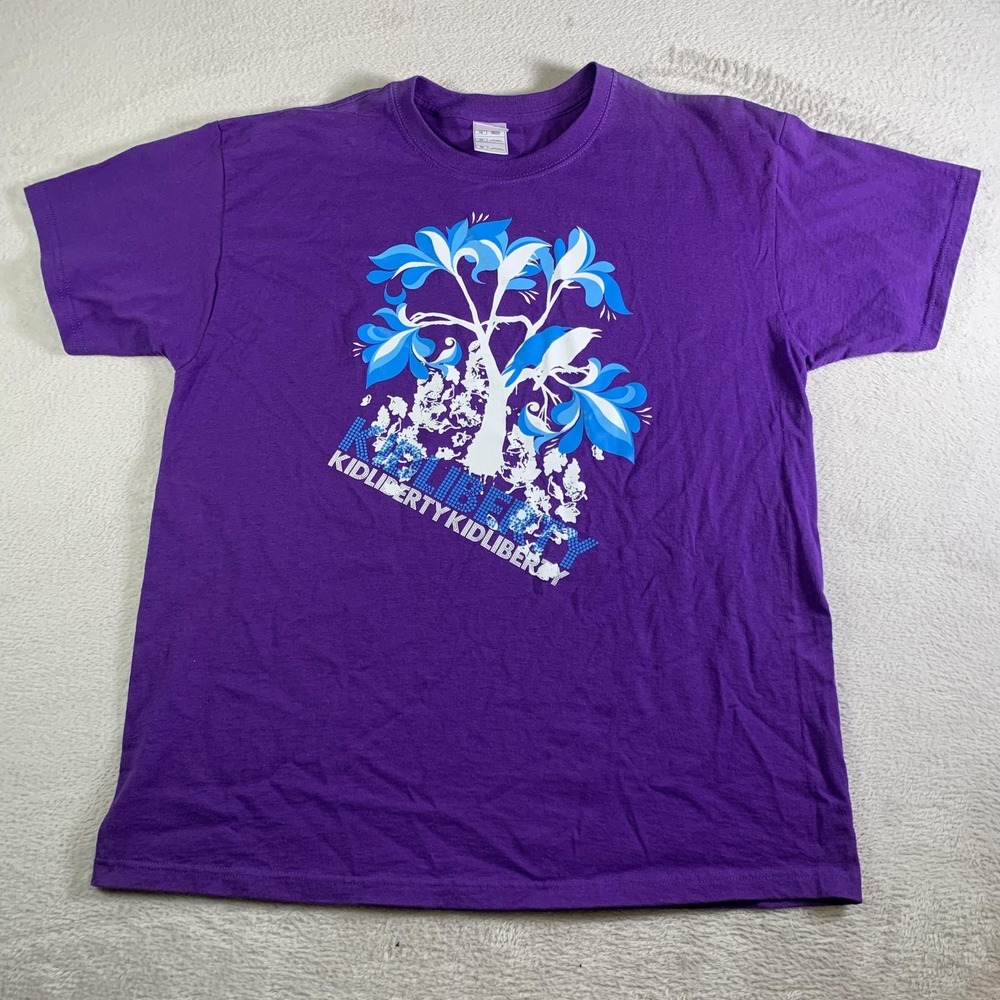 VTG Kid Liberty Shirt Mens XL Purple Tree Bird Band Graphic Fruit Of The Loom